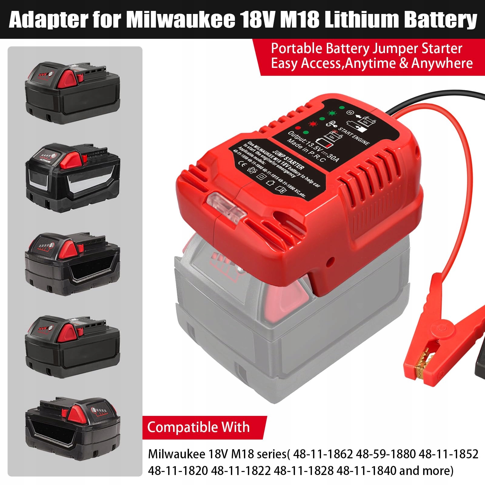 EID Adapter Rozruchowy Kabel Booster do Akumulatora 18V 11AWG — miniatura 3