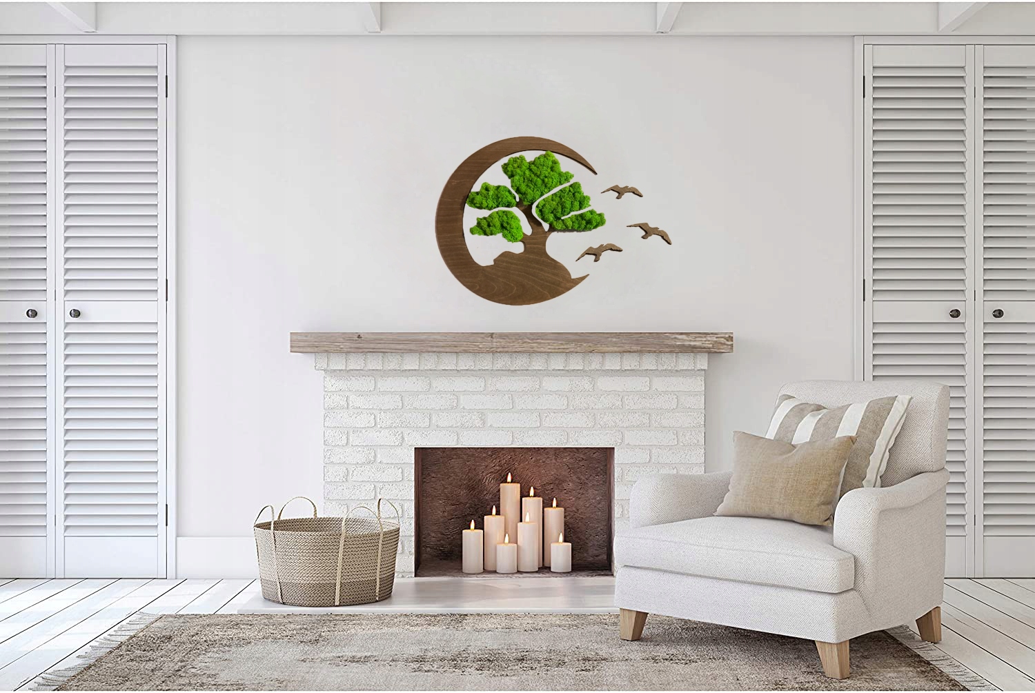 Drzewko NA PREZENT mech chrobotek OBRAZ na ściane drzewko BONSAI piękny Szerokość produktu 28 cm