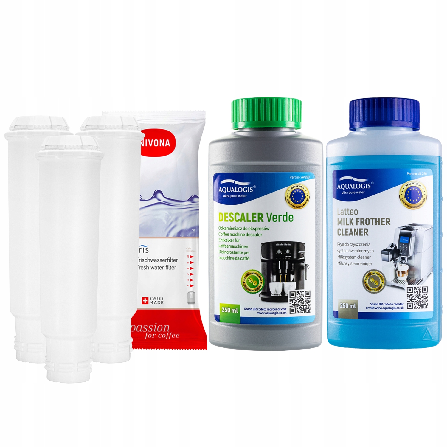 x3 Filtr do kávovaru Nivona Tekutina Latteo a Odvápňovač 250 ml