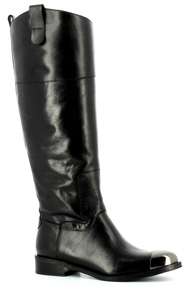 Carinii B5894 Kozačky Kozačky Kůže Lico Černé