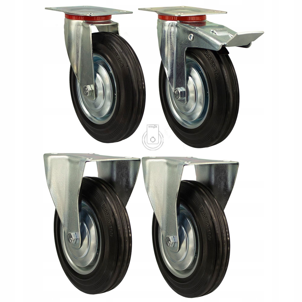 Komplet 4 Ks Kola fi 200 vozík regál 123STGU200 vozík regál skříň stůl