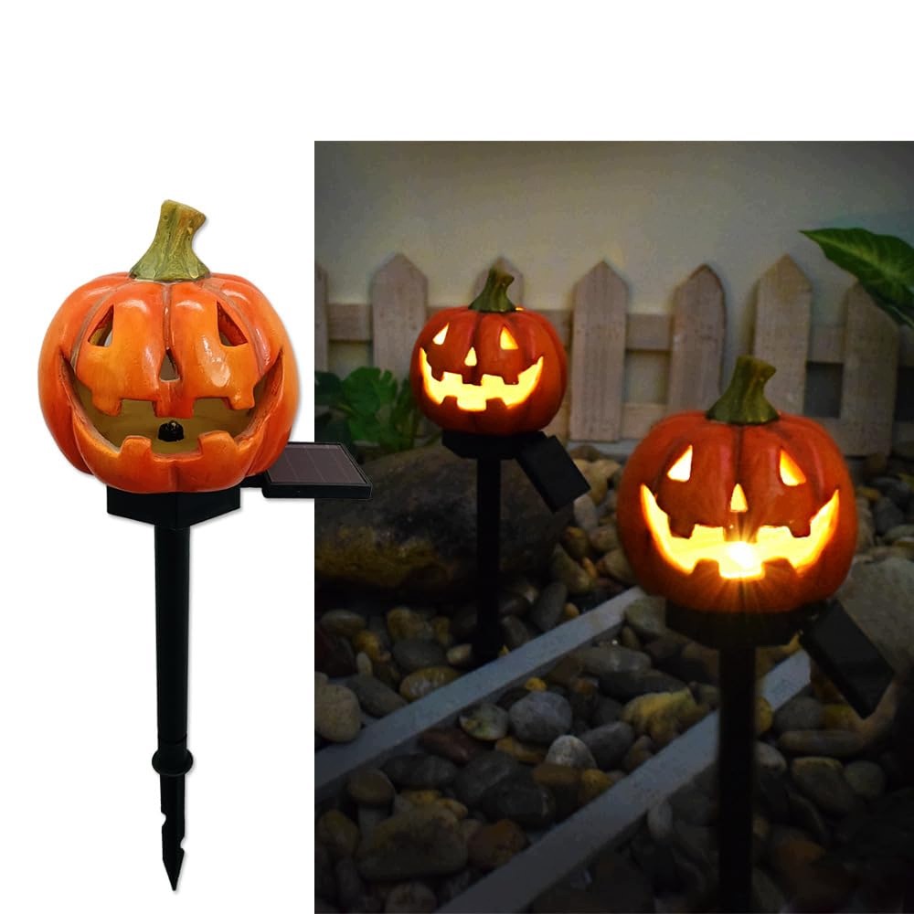 Solární Lampa Led Dýně 40 CM Halloween Zahradní Senzor Soumraku