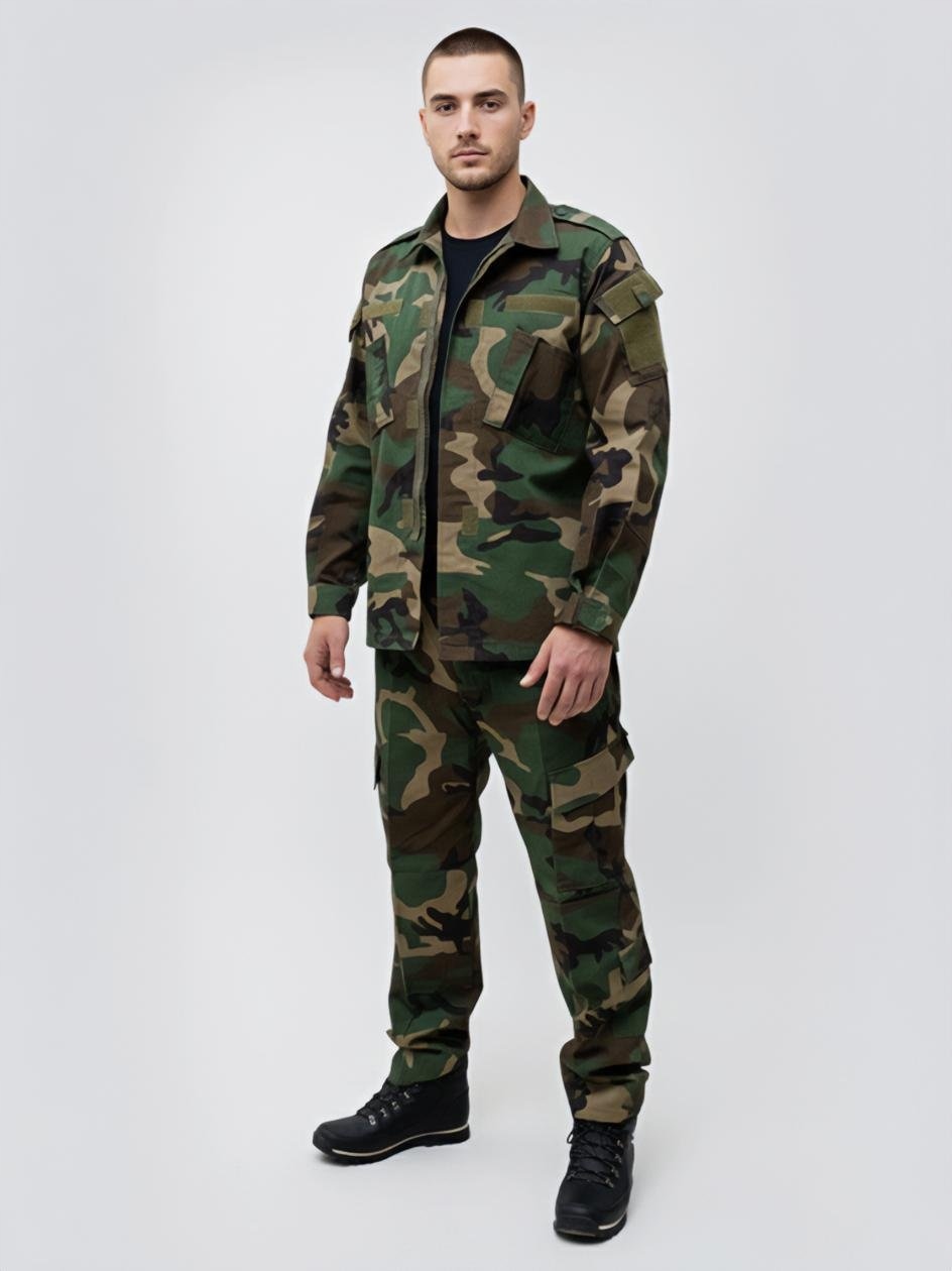 Uniformovaný Polní Komplet Rip-Stop Pánský Woodland Jigga Camo Maskáčový Armáda S