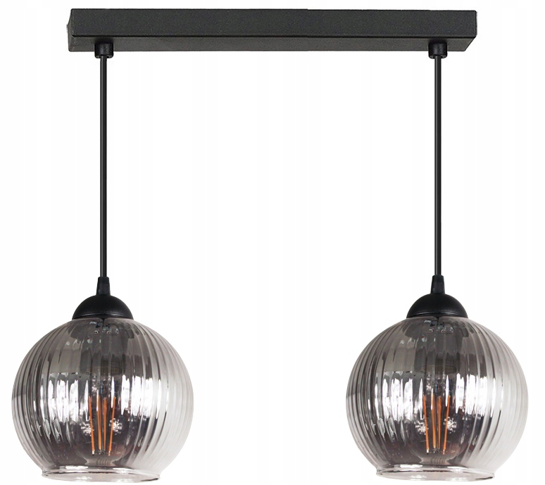 Závěsná lampa nad stůl Glass s rýhovanými stropními stínidly, lustr, loftová lampa