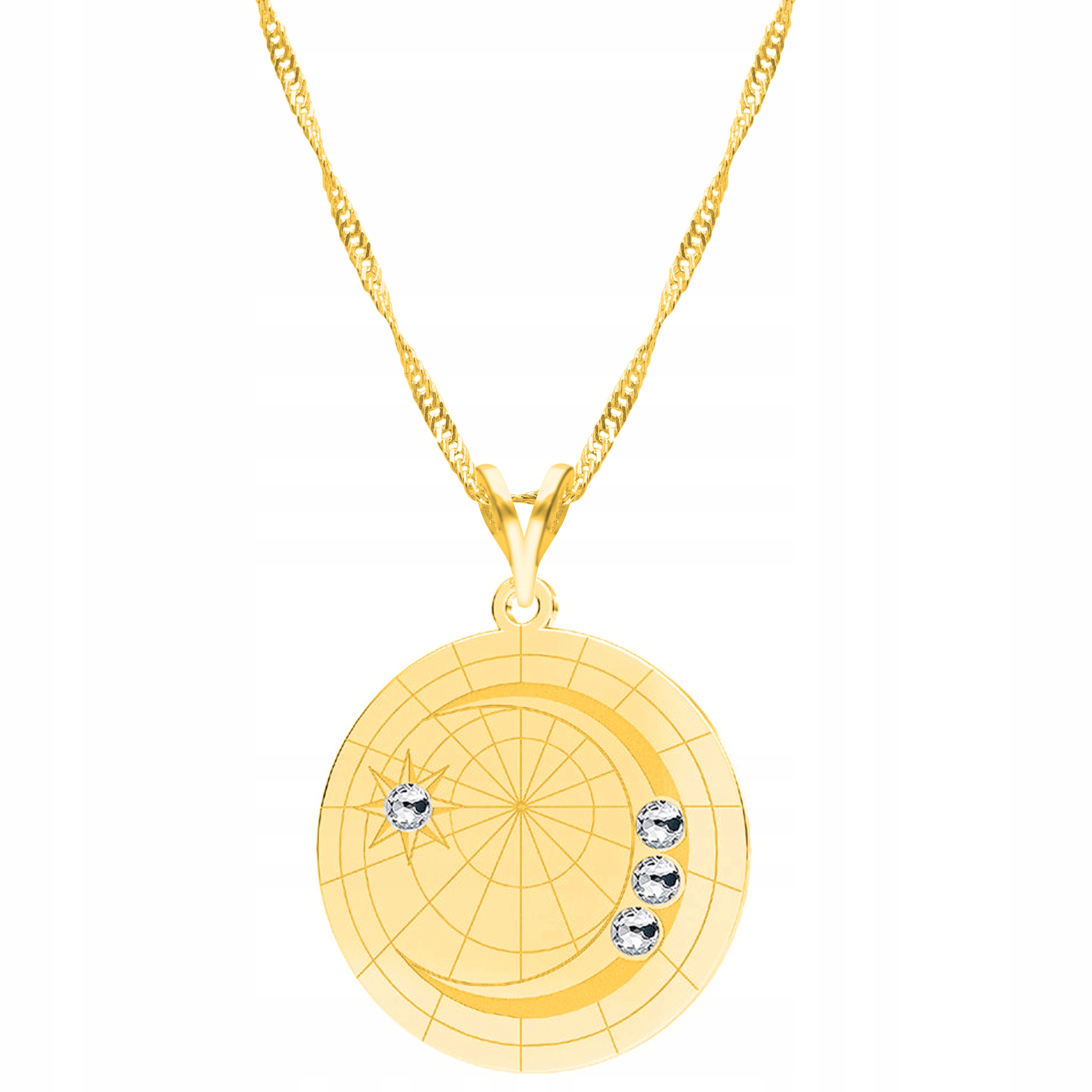 Řetízek zlatý náhrdelník 925 Měsíc Zirkony