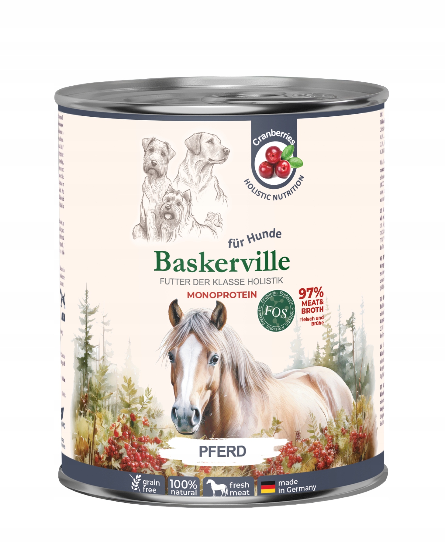 Levně Baskerville Premium vlhké krmivo pro psy Adult Konina 8x800 g