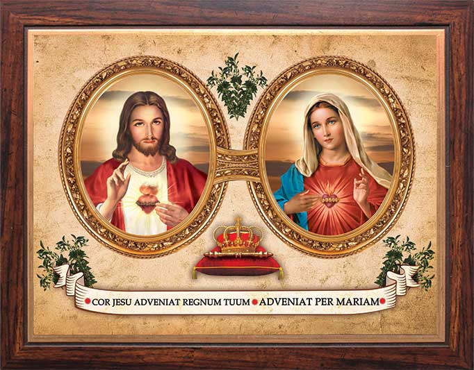 

Obraz W Ramie 30x40 Serce Jezusa I Serce Maryi