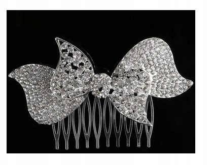 SPINKA OZDOBA DO WŁOSÓW WESELNA SREBRNA 1121