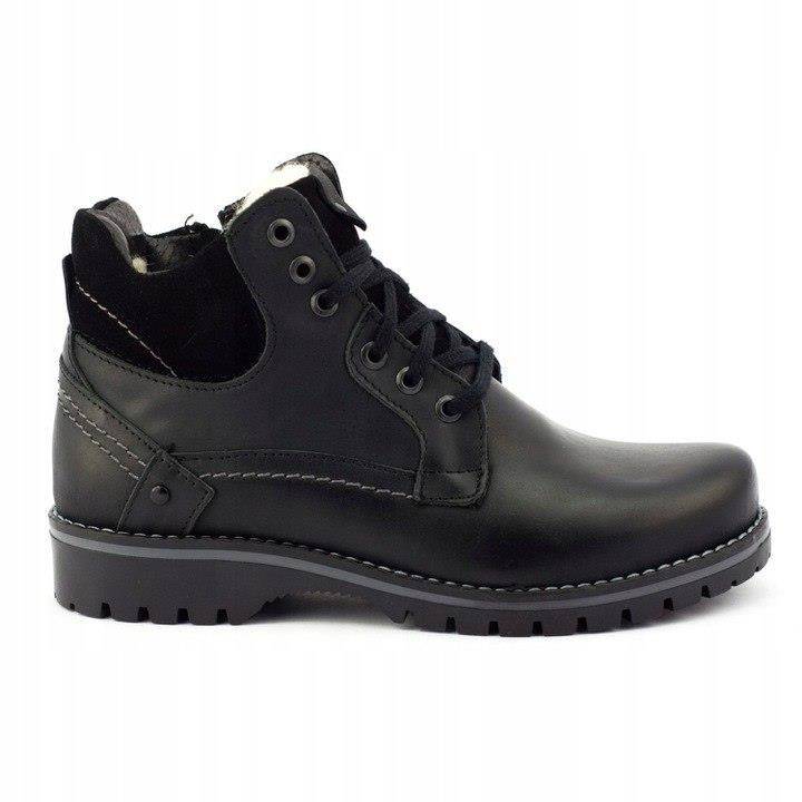 

Buty Ocieplane Trzewiki Skórzane 885 Czarne 39