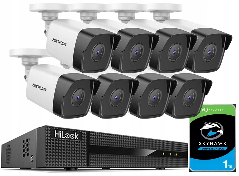 Sada externého monitorovania Hikvision 8 kamier 4Mpx rekordér HiLook