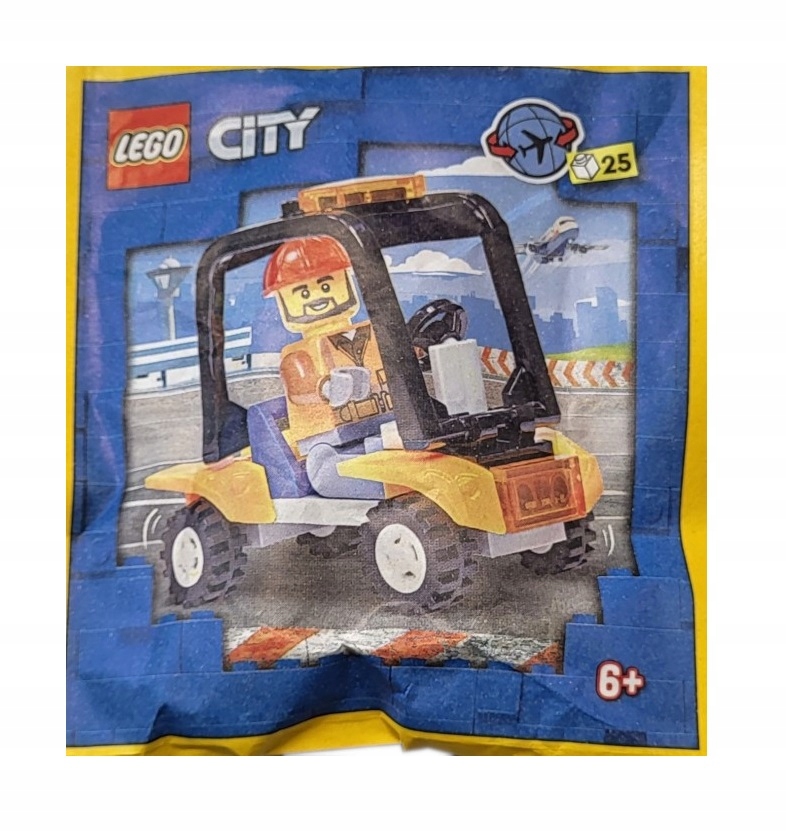 Zestaw Lego City Minifigure Polybag Airport Worker Service Car #952306