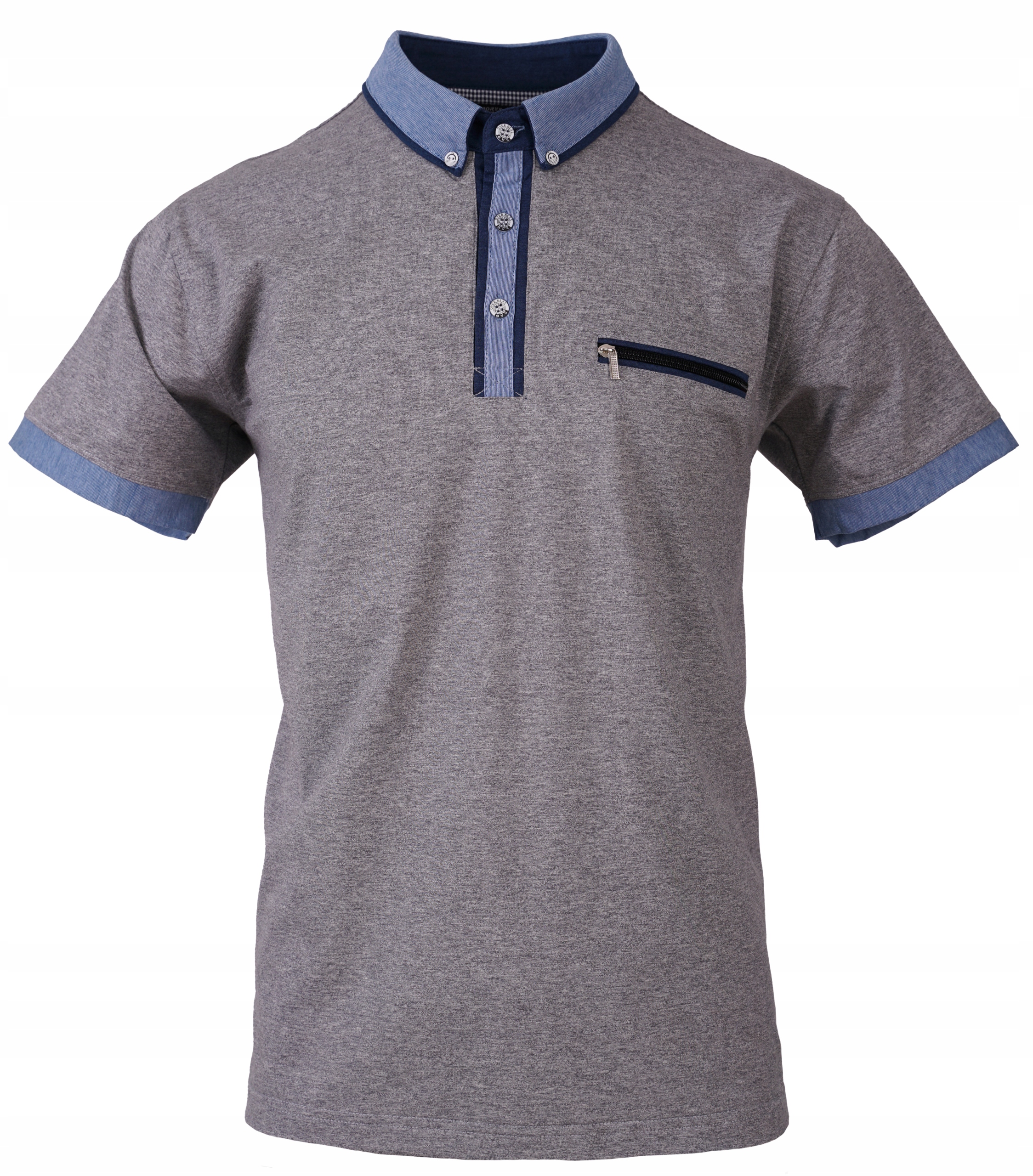 T-SHIRT POLO KOSZULKA SIWA KOŁNIERZYK DUŻA 5XL Rozmiar 5XL