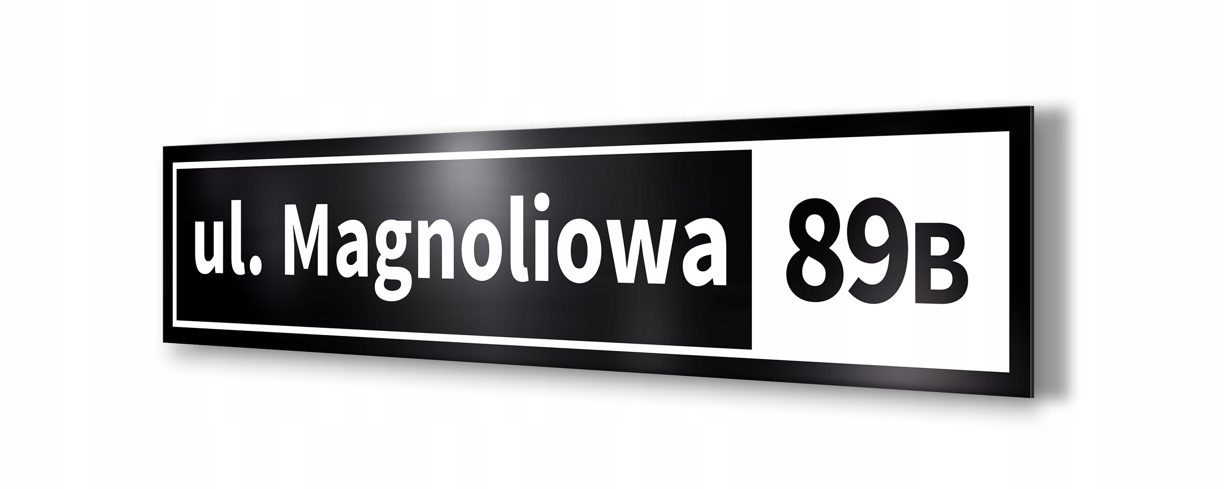 Tabliczka tablica ADRESOWA CZARNA B2 Nr domu 12x60