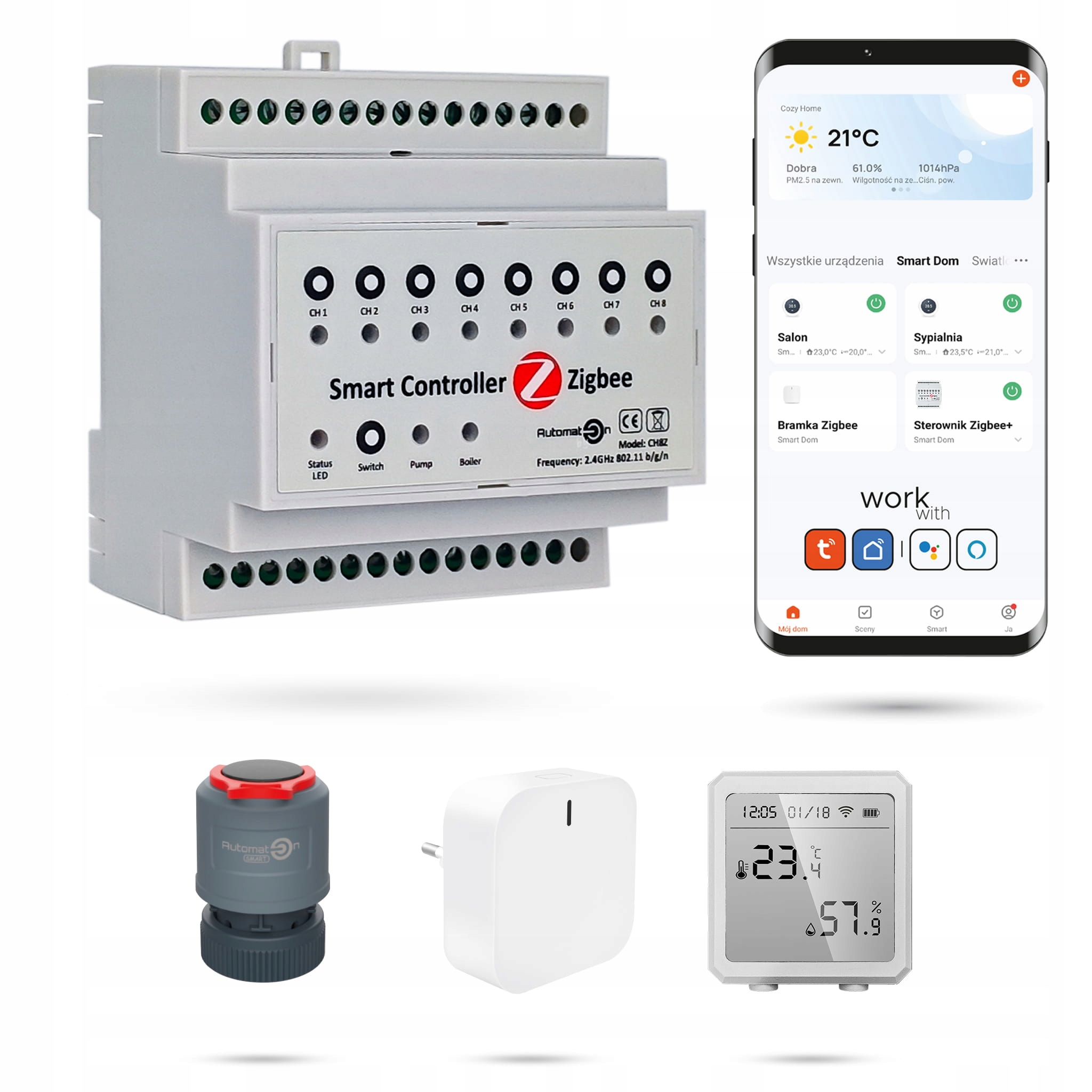 Sada na podlahové vykurovanie Zigbee Tuya CH8Z 7 miestností