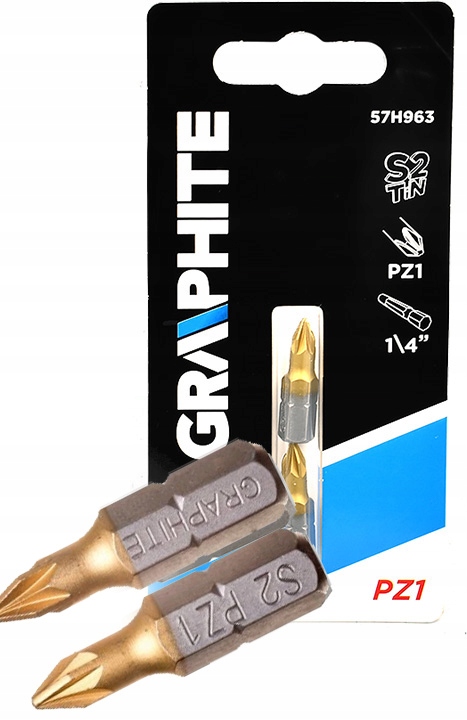 

Końcówki Wkrętakowe Bity PZ1 25MM 2SZT Graphite