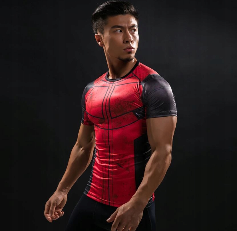 Koszulka termoaktywna Na Siłownie DEADPOOL MARVEL Dekolt okrągły