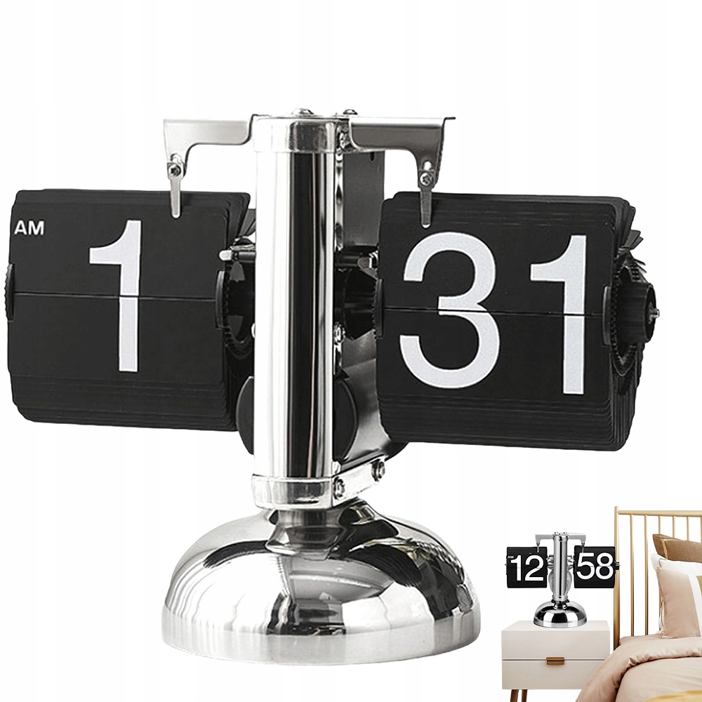 Mechanické Hodiny Led Budík S Klapkou V Retro Stylu, Tichý Design, Vysoká Výška