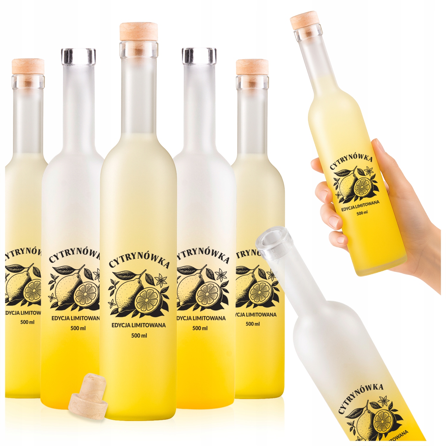 Sada 10x Láhev s potiskem Cytronówka Futura 500ml Na Vodku Likér Víno
