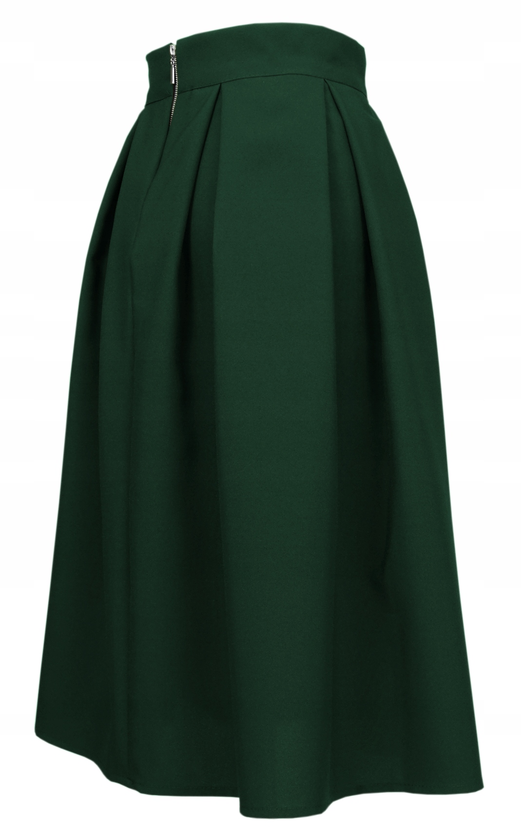 BUTELKOWA SPÓDNICA W KONTRAFAŁDY MIDI 42 XL Wzór dominujący bez wzoru