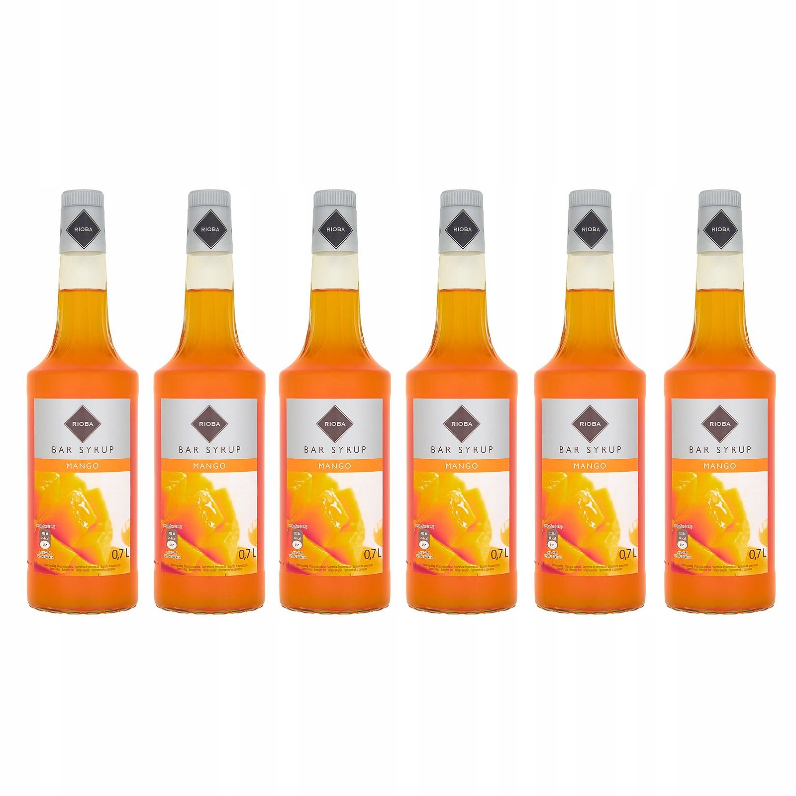 Levně 6 x barmanský sirup Rioba do nápojů Mango 0,7 l