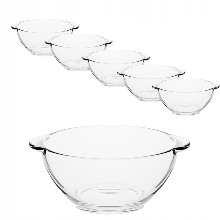 BULIONÓWKA SZKLANA FLACZARKA Z USZAMI MISECZKA