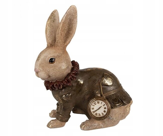 Dekorácia králik so stopkami a zlatou patinou 29 cm