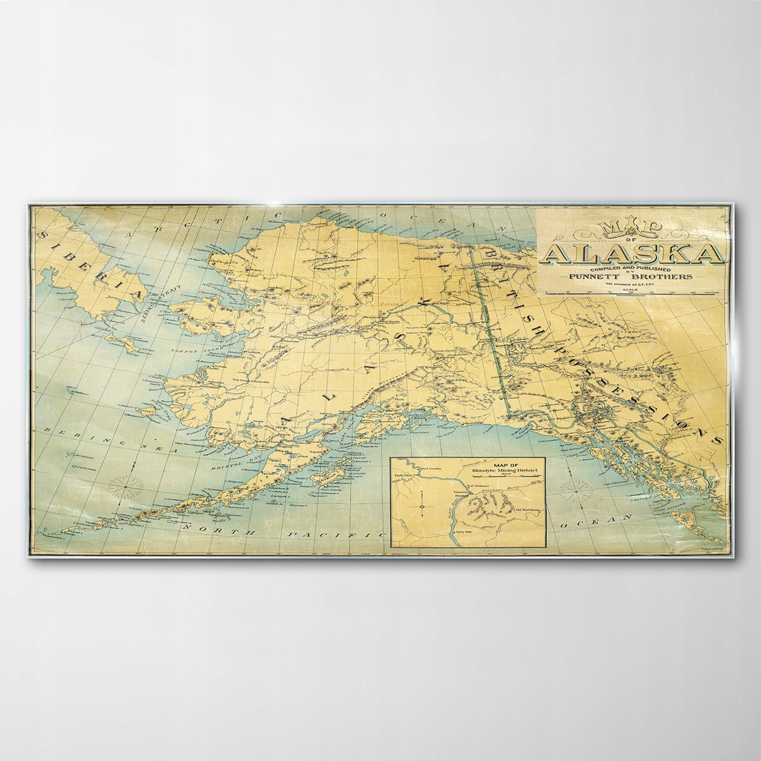

Obraz Szklany Dekor Mapa Alaska Vintage 120x60
