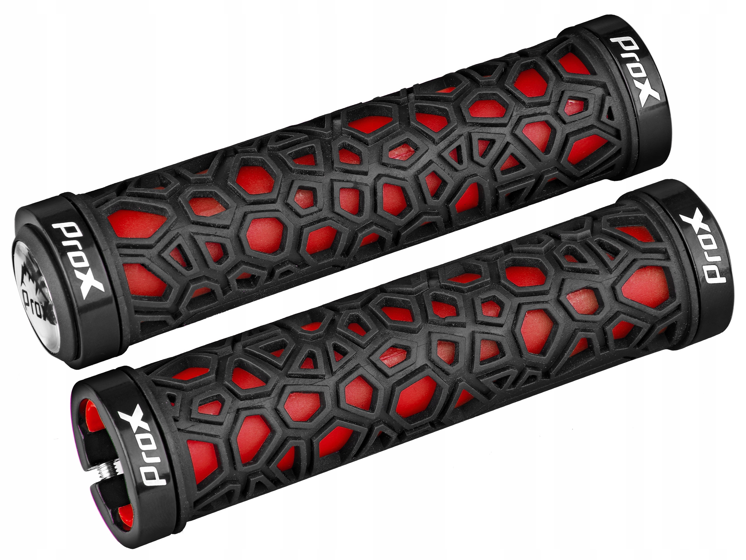 CHWYTY GRIPY RĄCZKI ROWEROWE PROX GP-53 PRZYKRĘCANE CZARNE CZERWONE 130 MM Kod producenta C-C-0220