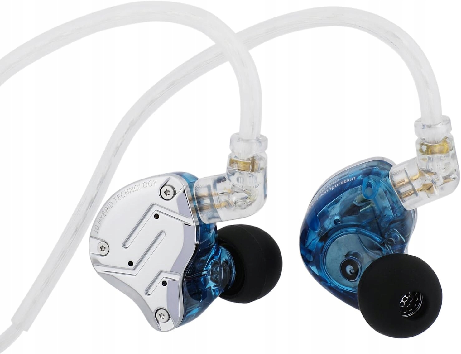 Linsoul Kz ZS10 Pro 4BA+1DD Iem 2pin Mikrofon Niebieskie