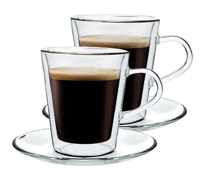 

Szklanki Termiczne Ze Spodkami do Kawy Lungo 220ml