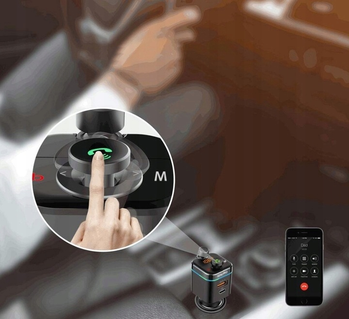 FEEGAR Transmiter FM Zestaw głośnomówiący BT Q200 Źródło sygnału bluetooth