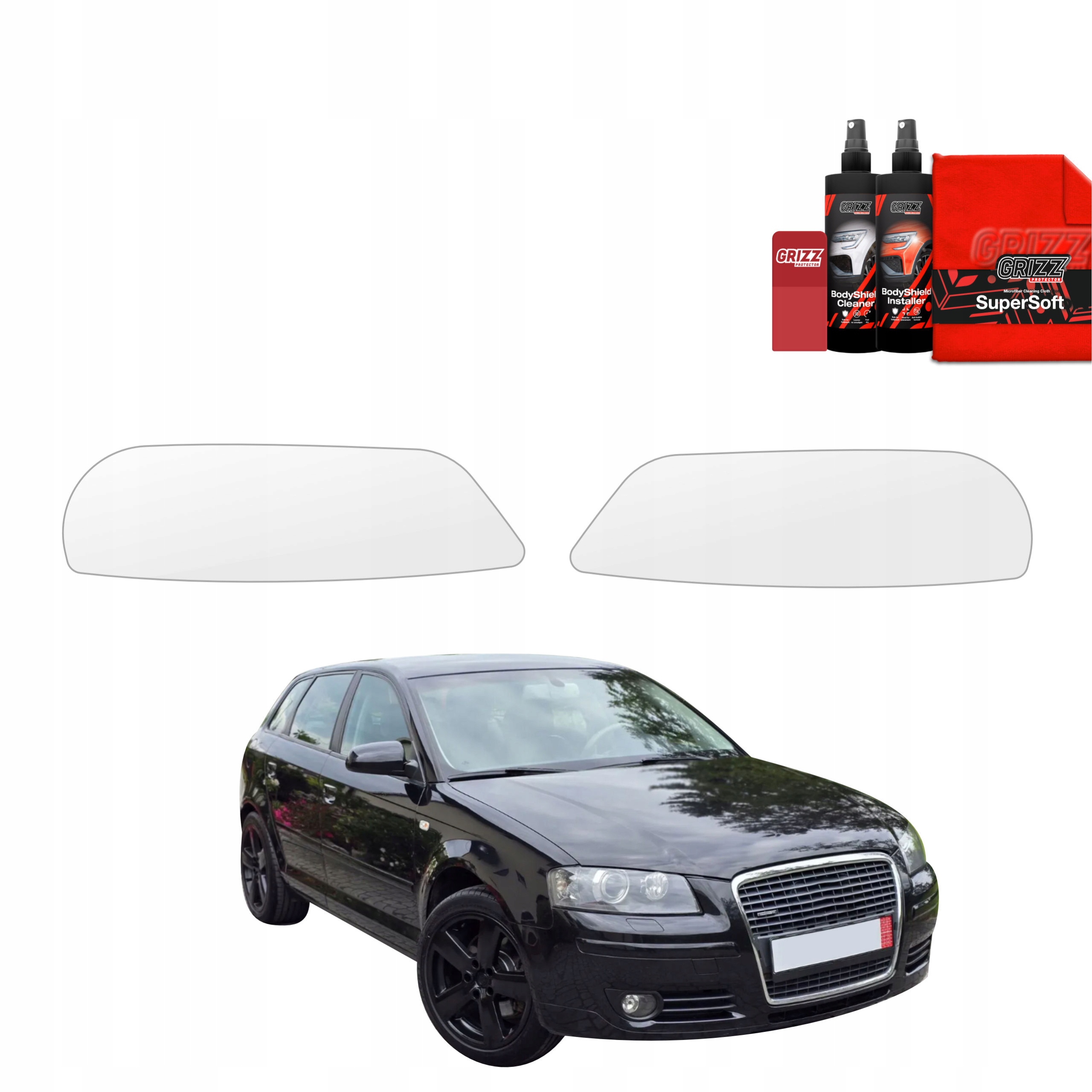 2v1 Fólie Ppf dýha na lampy pro Audi A3 8P Hatchback 5D (2003-2008)
