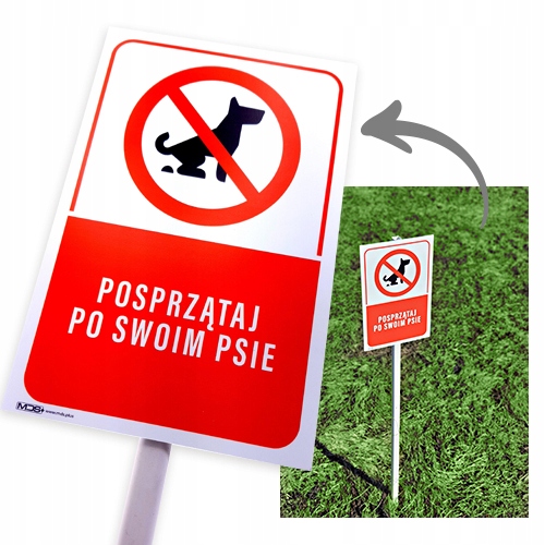 

Tabliczka na trawnik Sprzątaj Po Swoim Psie słupek