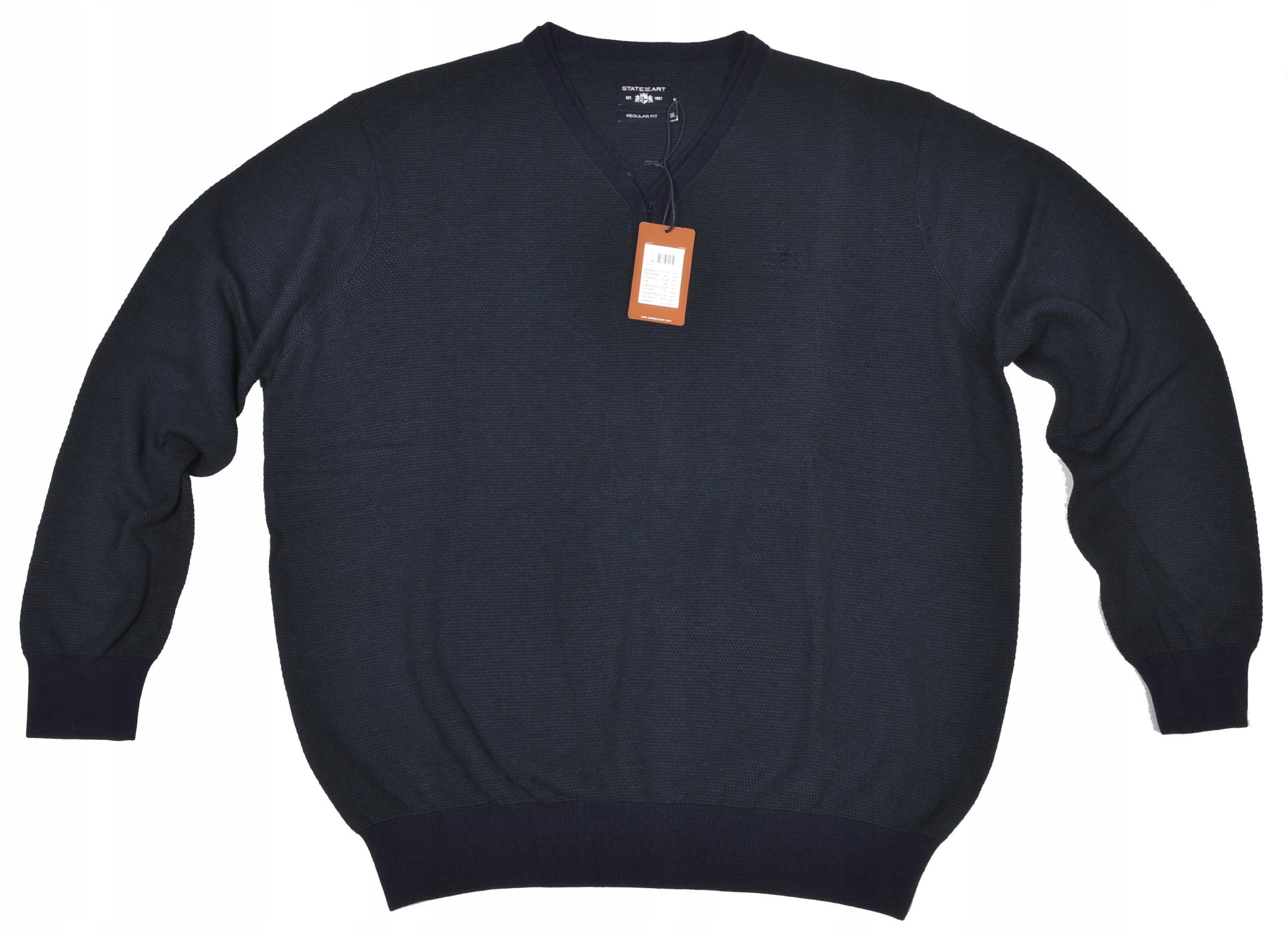 

State Of Art sweter v-neck duży serek bawełna 3XL