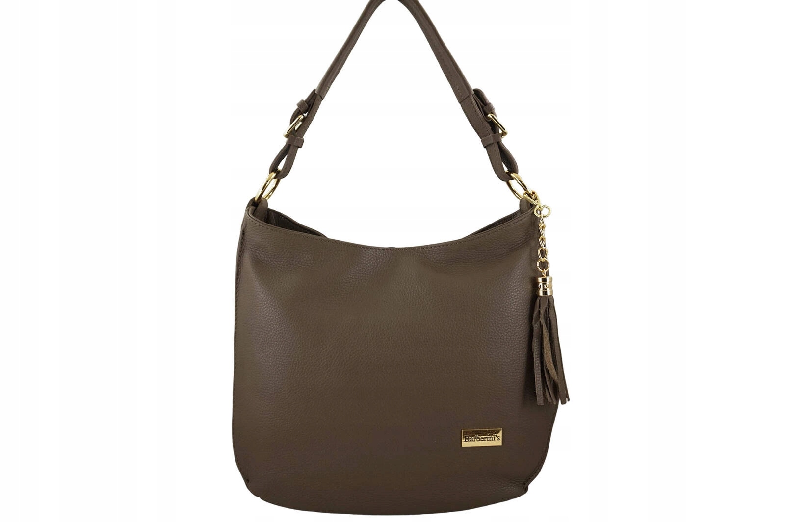 Velká a elegantní kožená kabelka – béžová tmavá