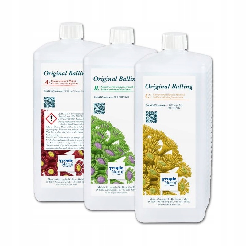 Tropic Marin Original Balling Liquid Set Zestaw Do Metody Ballinga 3x1L