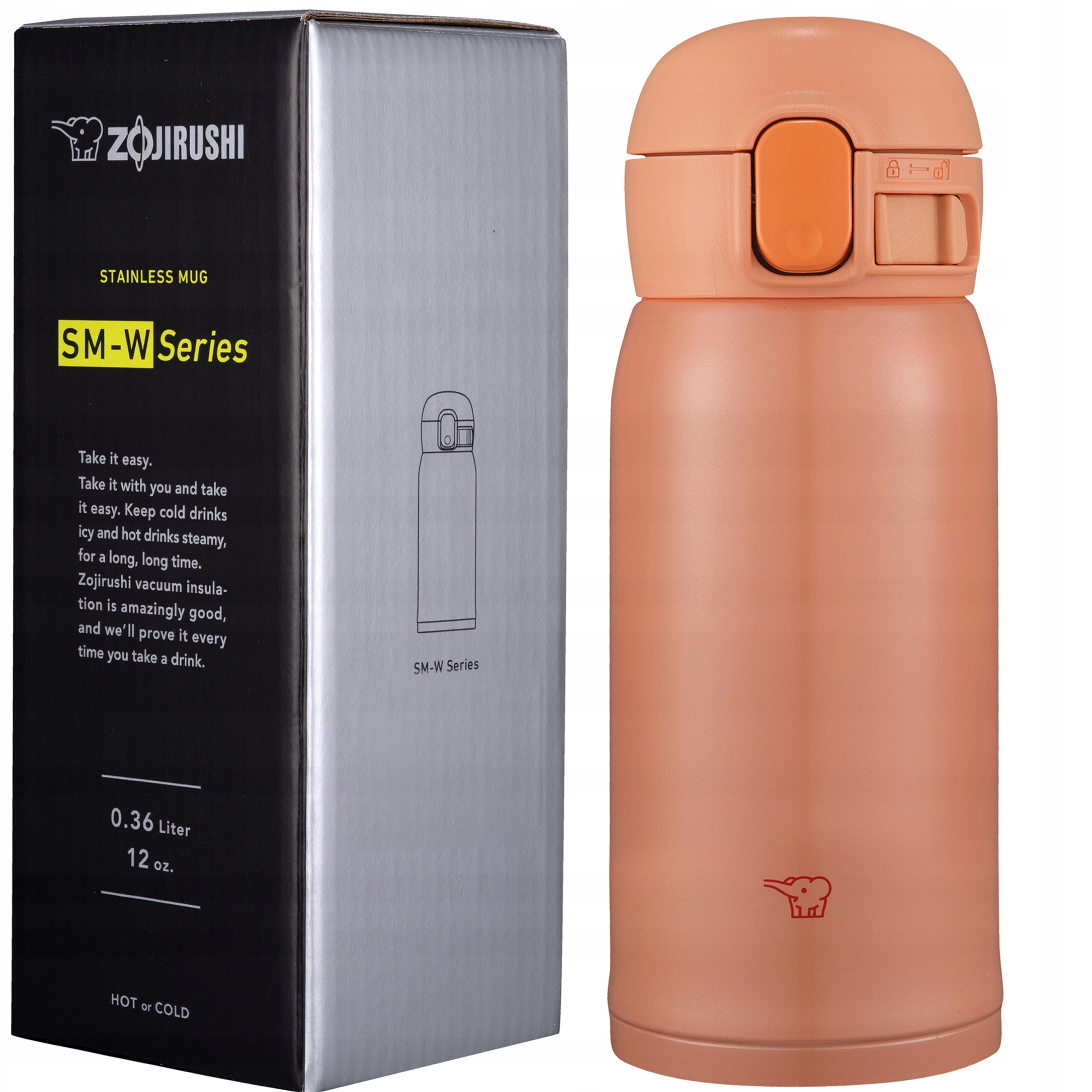 Termohrnek malý, lehký termos Zojirushi SM-WR36E-DP 360 Ml