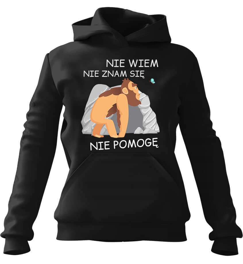s kapucí mikina s Mikina Nevím, nevím, nemůžu si pomoct, černá S