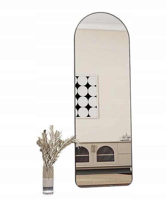 Koonmi Podlahové nástenné zrkadlo 40 x 150 cm veľké, voľne stojace, čierne