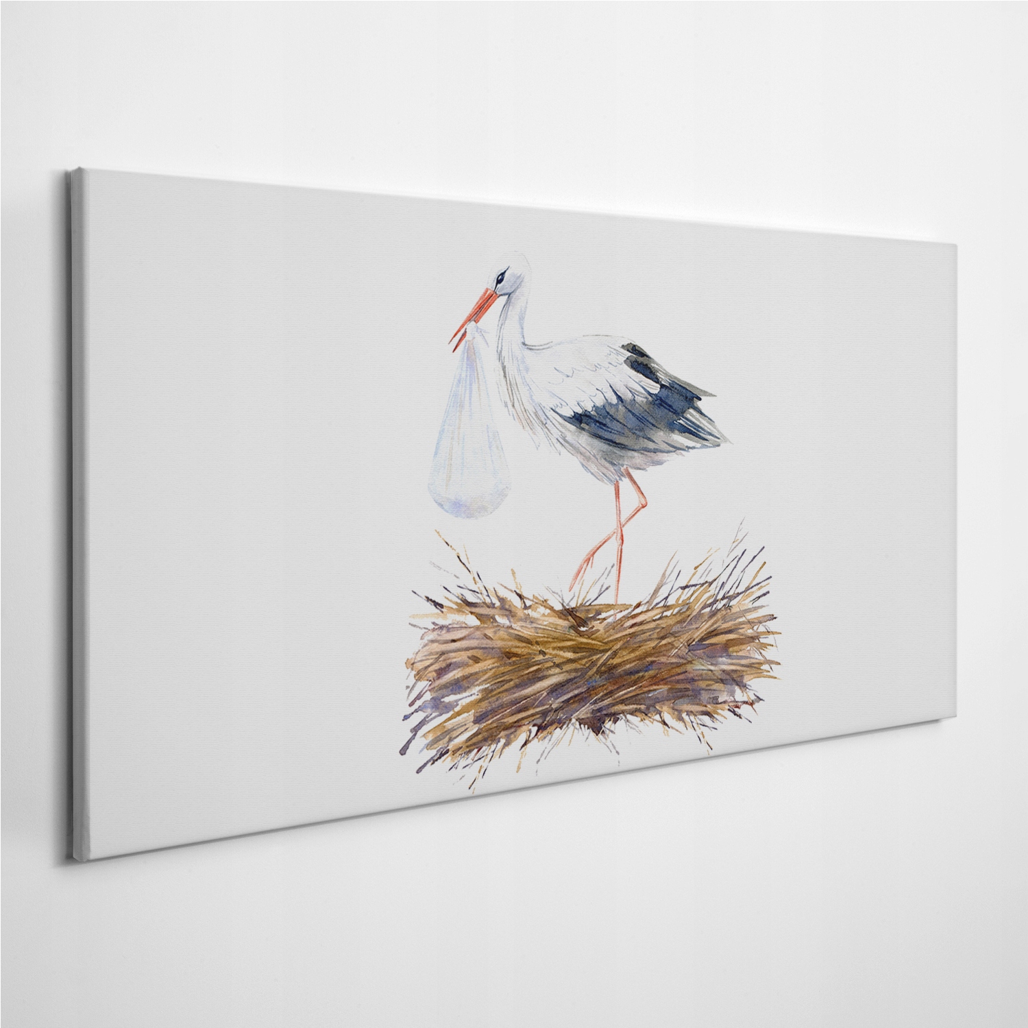 

Fotoobraz na płótnie Ptaki Bocian Akwarele 120x60