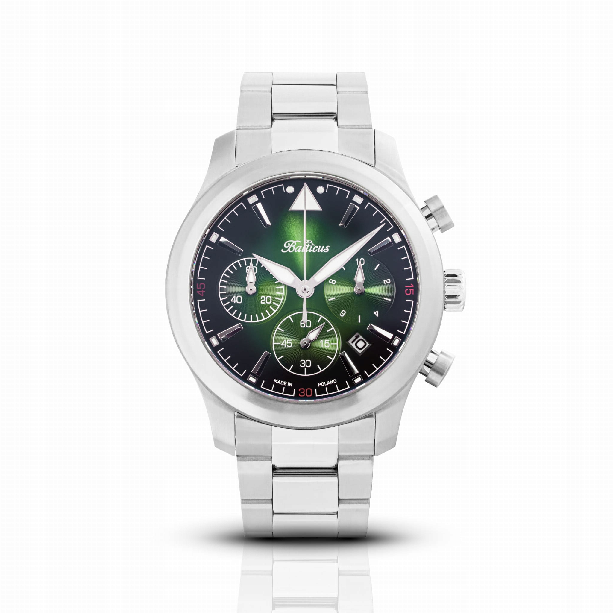 Pánské hodinky Balticus Flying Seal Létající Tuleň Křemenná zelená 42 mm