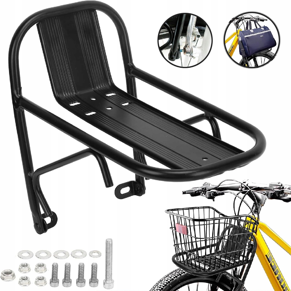 Aluminiowy Przedni Bagażnik Rowerowy,Regulowany Bagażnik na Sakwy do Roweru