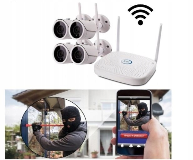 Sada 4 kamer pro bezdrátové monitorování Wifi