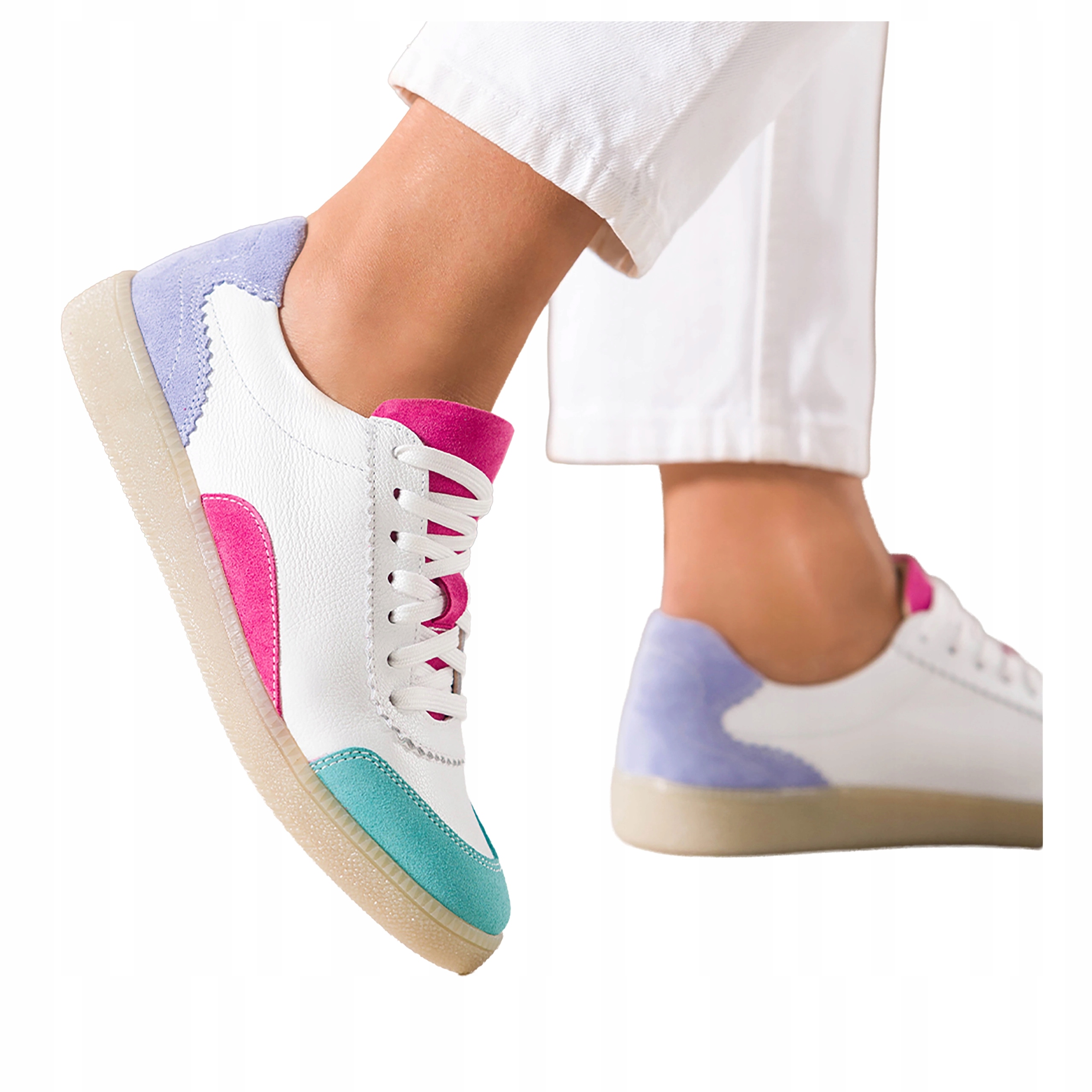 Bílé Tenisky Dámské Sportovní Šněrovací Elastické Módní Kožené r 36