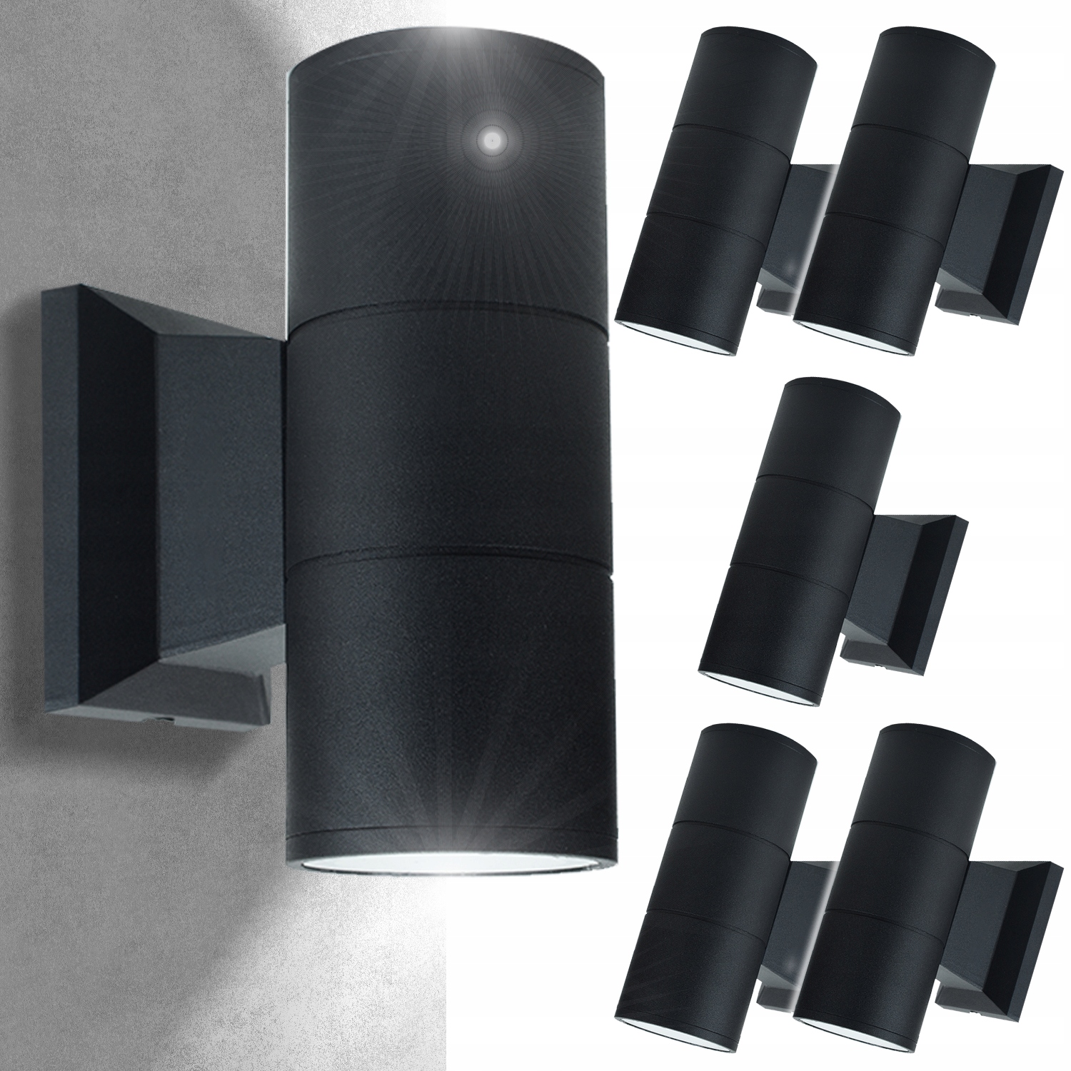 6x Vodotěsná venkovní nástěnná lampa IP44 Dekorativní zahradní terasová lampa