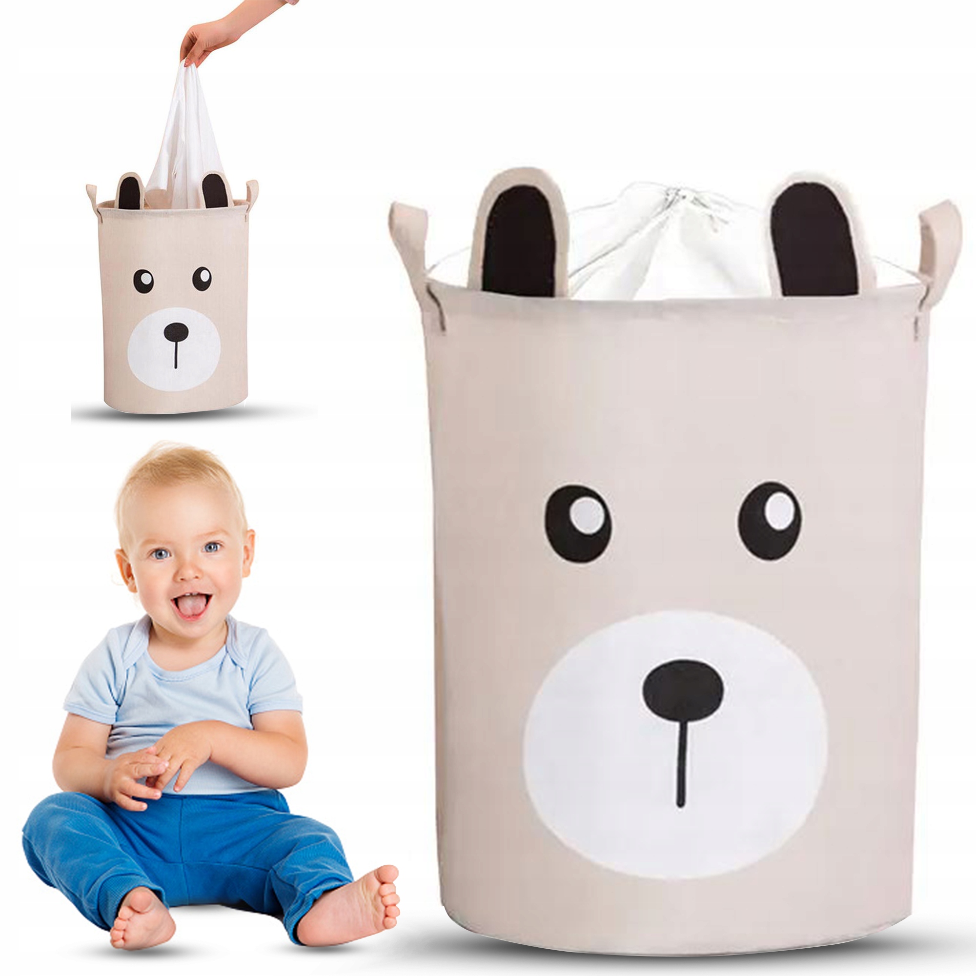 KOSZ ORGANIZER NA ZABAWKI BIELIZNE MIŚ WODOODPORNY