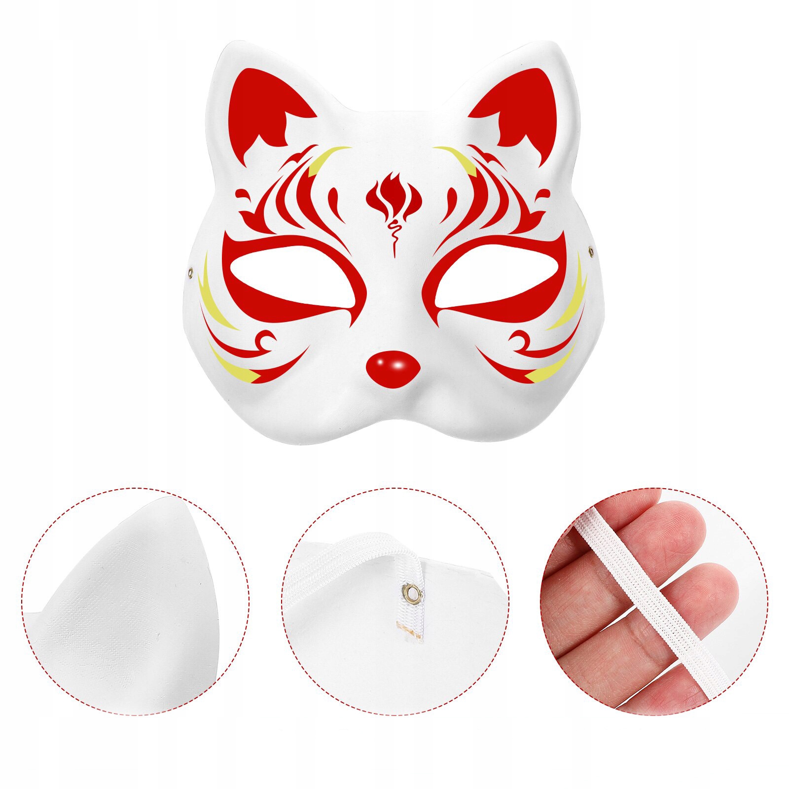 6xDIY MALOWANE MASKI KOTA HALLOWEENOWE MASKI KULKOWE RĘCZNIE MALOWANE MASKI Model Mask