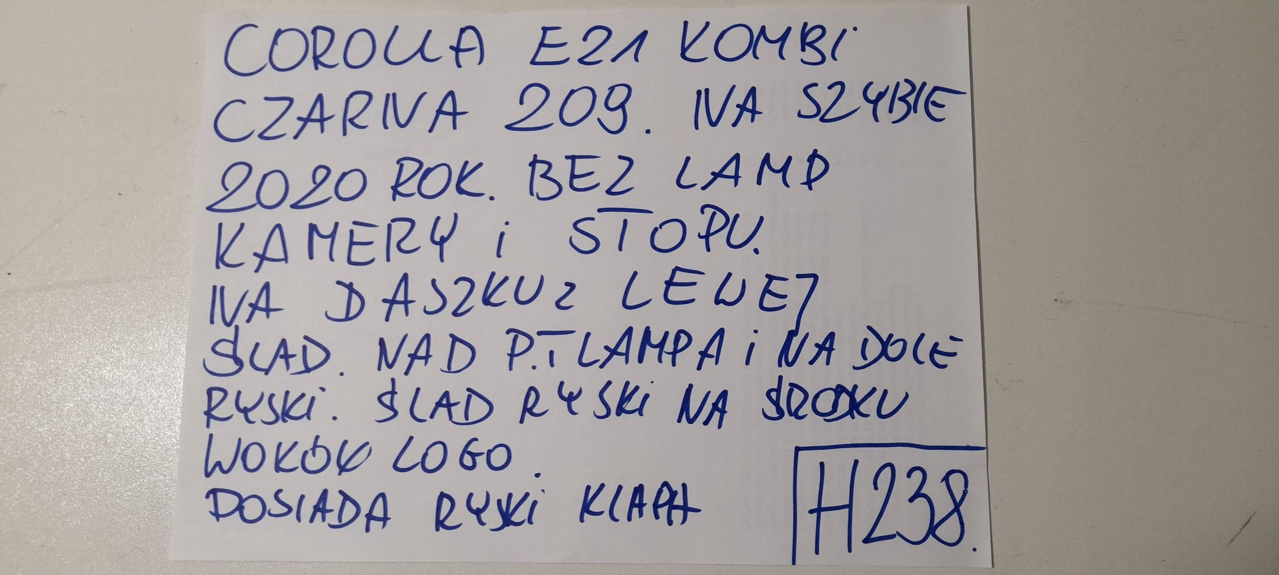 Toyota Corolla E21 Kombi trunk door boot 209 (H238)