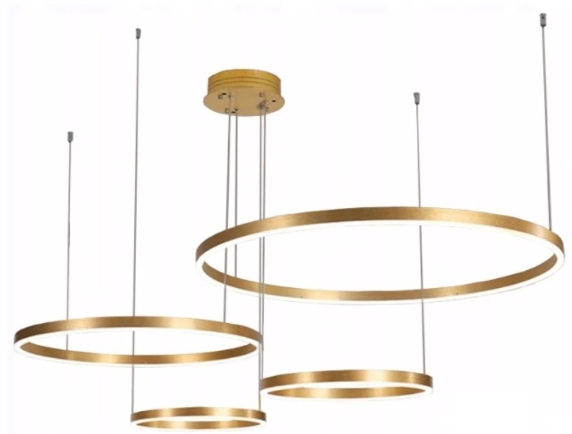 

Lampa Led Ring Złota Lampa Wisząca 100/80/60/40CM