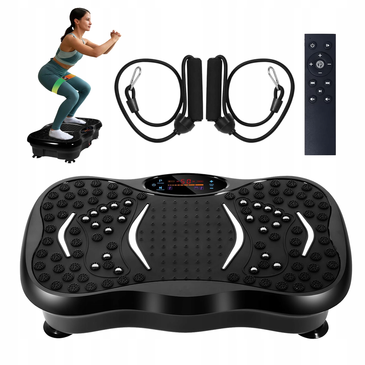Platforma Wibracyjna Trening Całego Ciała LCD Bluetooth 99 Poziomów 150KG